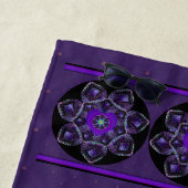 Paarse paraplu & harten .7 strandlaken (In situ)