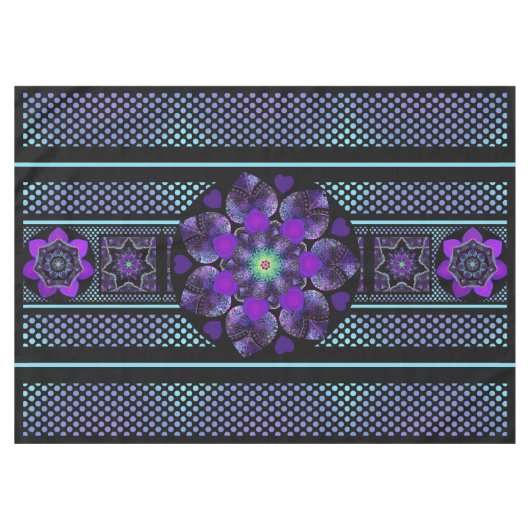 Paarse paraplu & harten .7 tafelkleed (Voorkant (Horizontaal))