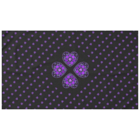 Paarse paraplu & harten .7 tafelkleed (Voorkant (Horizontaal))