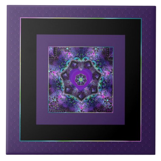 Paarse paraplu & harten .7 tegeltje (Voorkant)