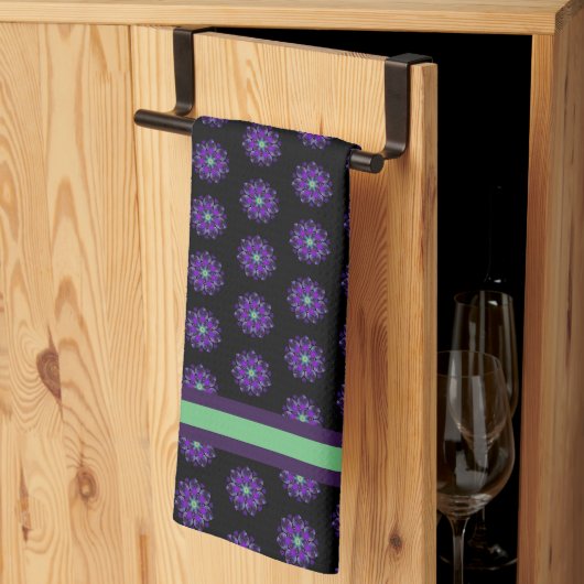 Paarse paraplu & harten .7 theedoek (Derde Gevouwen)