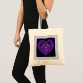 Paarse paraplu & harten .7 tote bag (Voorkant (product))