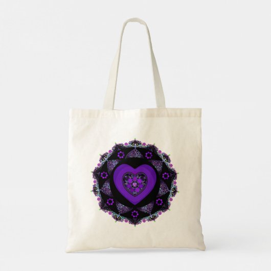 Paarse paraplu & harten .7 tote bag (Achterkant)