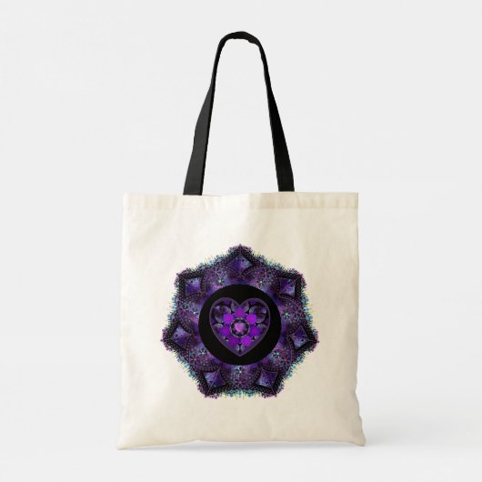 Paarse paraplu & harten .7 tote bag (Achterkant)
