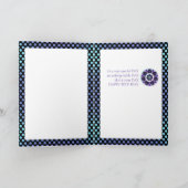 Paarse paraplu & harten .7 verjaardagskaart kaart (Binnen)