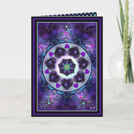 Paarse paraplu & harten .7 verjaardagskaart kaart