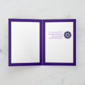 Paarse paraplu & harten .7 verjaardagskaart kaart (Binnen)