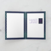 Paarse paraplu & harten .7 verjaardagskaart kaart (Binnen)