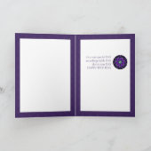 Paarse paraplu & harten .7 verjaardagskaart kaart (Binnen)