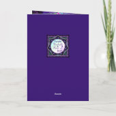 Paarse paraplu & harten .7 verjaardagskaart kaart (Achterkant)