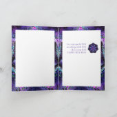 Paarse paraplu & harten .7 verjaardagskaart kaart (Binnen)