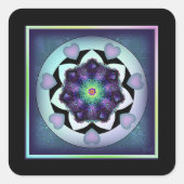 Paarse paraplu & harten .7 vierkante sticker (Voorkant)