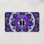 Paarse paraplu & harten .7 visitekaartje (Voorkant)