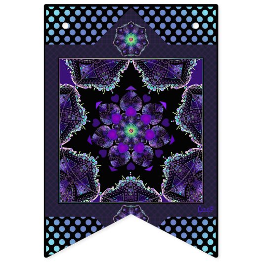 Paarse paraplu & harten .7 vlaggetjes (Tweede vlag)