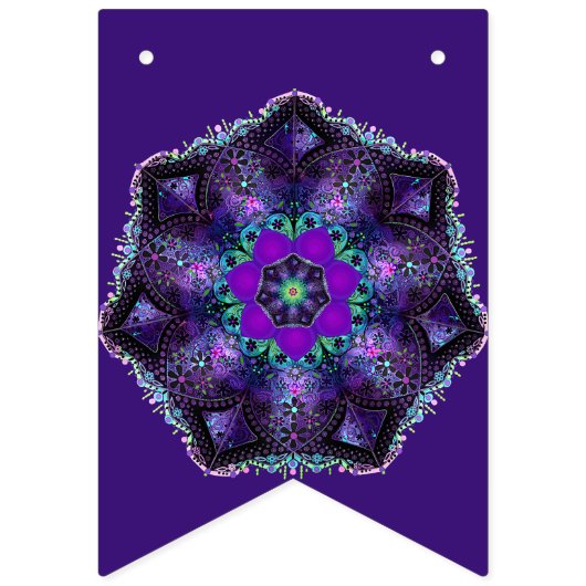 Paarse paraplu & harten .7 vlaggetjes (Eerste vlag)