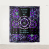 Paarse paraplu & harten .7 wandkleed (Voorkant)