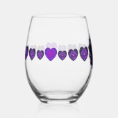Paarse paraplu & harten .7 wijnglas zonder voet (Voorkant)