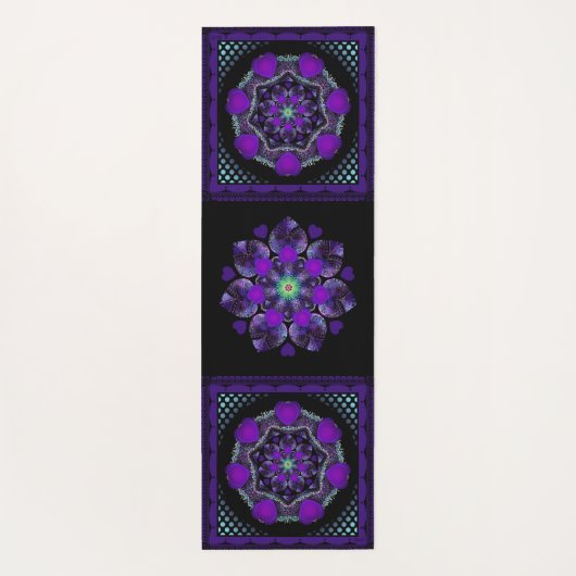 Paarse paraplu & harten .7 yogamat (Achterkant)