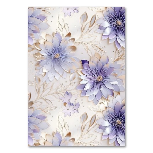  Paarse Parel Goud Bloemen Bruiloft Kaart (Achterkant)