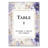  Paarse Parel Goud Bloemen Bruiloft Kaart (Voorkant)