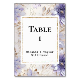  Paarse Parel Goud Bloemen Bruiloft Kaart