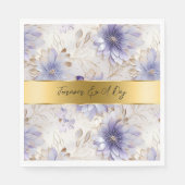  Paarse Parel Goud Bloemen Bruiloft Servet (Voorkant)
