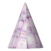 Paarse parel roze verjaardag feesthoedjes (Achterkant)