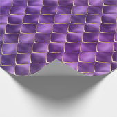 Paarse Parel Zeemeermin Drakenweegschaal Patroon V Cadeaupapier (Hoek)