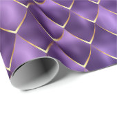 Paarse Parel Zeemeermin Drakenweegschaal Patroon V Cadeaupapier (Rol Hoek)