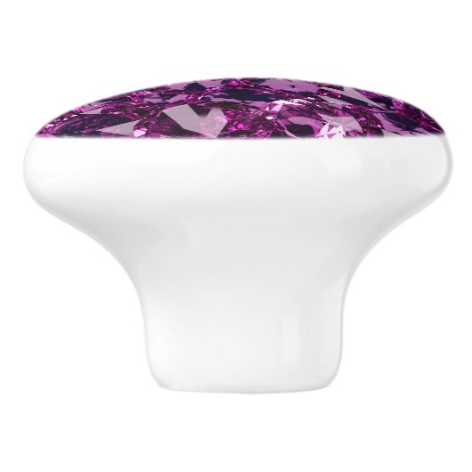 Paarse Pareltjes Amethist Keramische knop (Zijkant)