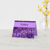 Paarse Pareltjes Bedankt Opmerking Kaart (Gele Bloem)