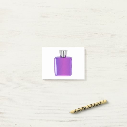 Paarse parfumefles post-it® notes (Op bureau)