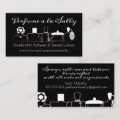 Paarse parfumeflessen visitekaartje geslepen lotio (Voorkant / Achterkant)