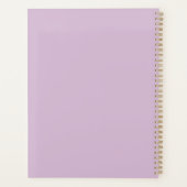 Paarse parfumfles strik roze bloemen planner (Achterkant)