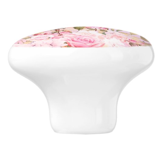 Paarse parfumflesflesjes  grafisch monogram keramische knop (Zijkant)