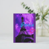 Paarse Parijs Briefkaart (Staand voorkant)