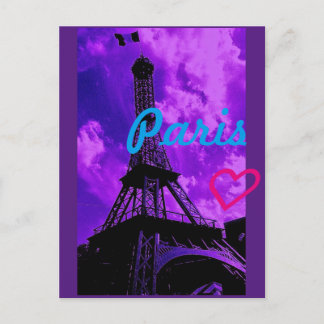 Paarse Parijs Briefkaart