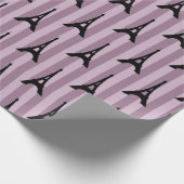 Paarse Parijs Eiffeltoren patroon Cadeaupapier (Hoek)