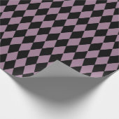 Paarse Parijse Art Deco Harlekijnpatroon Cadeaupapier (Hoek)