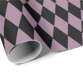 Paarse Parijse Art Deco Harlekijnpatroon Cadeaupapier (Rol Hoek)