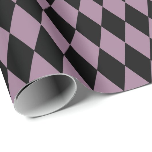 Paarse Parijse Art Deco Harlekijnpatroon Cadeaupapier (Rol Hoek)