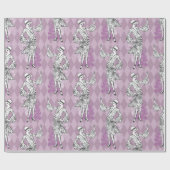 Paarse Parijse Art Deco Patroon Cadeaupapier (Vlak)