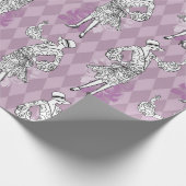 Paarse Parijse Art Deco Patroon Cadeaupapier (Hoek)