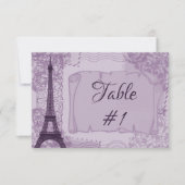 Paarse Parijse Ontvangst Tafelkaart Kaart (Voorkant)