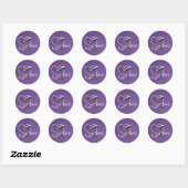 Paarse Parijse Paspoort Ronde Sticker (Vel)