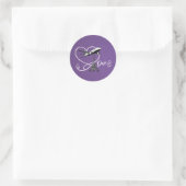 Paarse Parijse Paspoort Ronde Sticker (Tas)