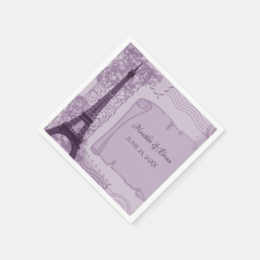Paarse Parijse servetten voor de bruiloft (Hoek)