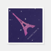 Paarse Paris Thema Sweet 16 Verjaardags servetten (Voorkant)