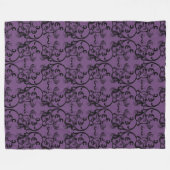 Paarse Parisian Damask Fleece Blanket (Voorkant (Horizontaal))