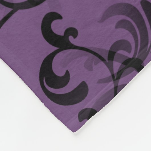 Paarse Parisian Damask Fleece Blanket Deken (Hoek)